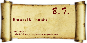Bancsik Tünde névjegykártya