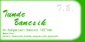 tunde bancsik business card